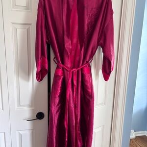 Elegant Pink Satin Robe